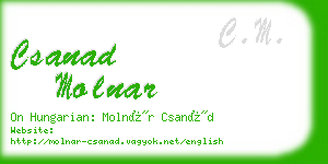 csanad molnar business card